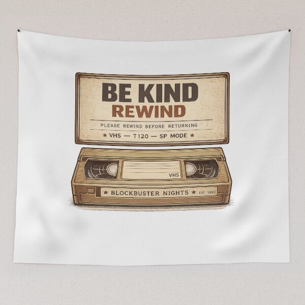 Item preview, Be Kind Rewind Blockbuster Nights Retro VHS Tape designed and sold by TheKaiZenNi.