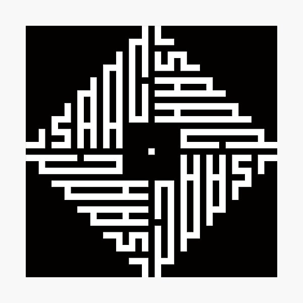 Item preview, ISAAC | White  | Modern Geometric Kufi Calligraphy | From Name to Art   designed and sold by FOR YOUR NAME.