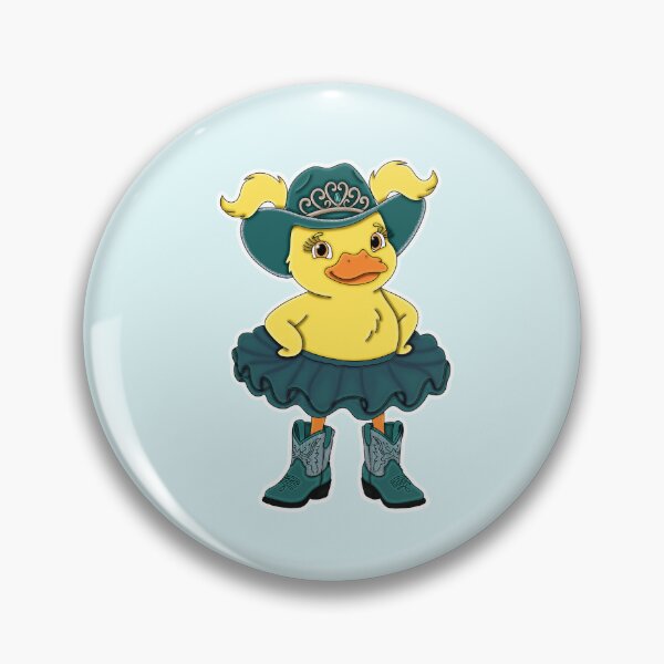Item preview, Cute Teal Cowgirl Ballerina Duckling with Blonde Hair designed and sold by Kaimarbe | Cute Stickers & Apparel.
