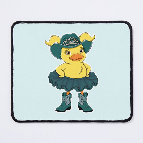 Item preview, Cute Teal Cowgirl Ballerina Duckling with Blonde Hair designed and sold by Kaimarbe | Cute Stickers & Apparel.