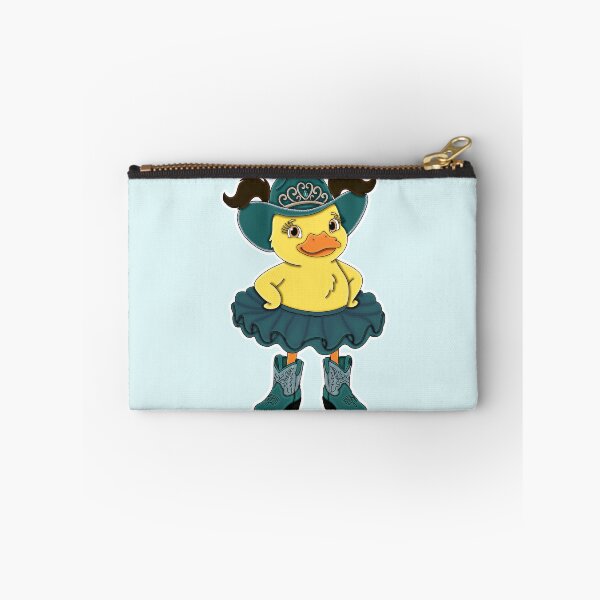 Item preview, Cute Teal Cowgirl Ballerina Duckling with Dark Brown Hair designed and sold by Kaimarbe | Cute Stickers & Apparel.