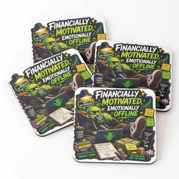 Item preview, Financially Motivated, Emotionally Offline Sticker | Funny Money Meme designed and sold by GoblinCapital.