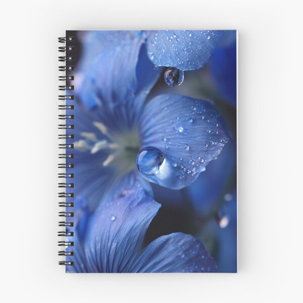 Item preview, Blue Flower With Water Drops Macro Dreamy Aesthetic designed and sold by EL-Lebedenko.