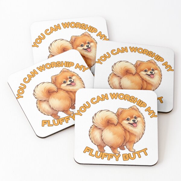 Item preview, You Can Worship My Fluffy Butt – Cute Pomeranian Dog Meme designed and sold by DailyStruggleCo.