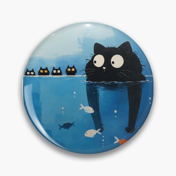 Item preview, Curious Black Cat Beneath the Water designed and sold by Kimheawon.