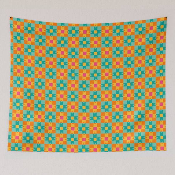 Item preview, Retro Western Checkerboard Stars- Patchwork designed and sold by DafneDStudio.
