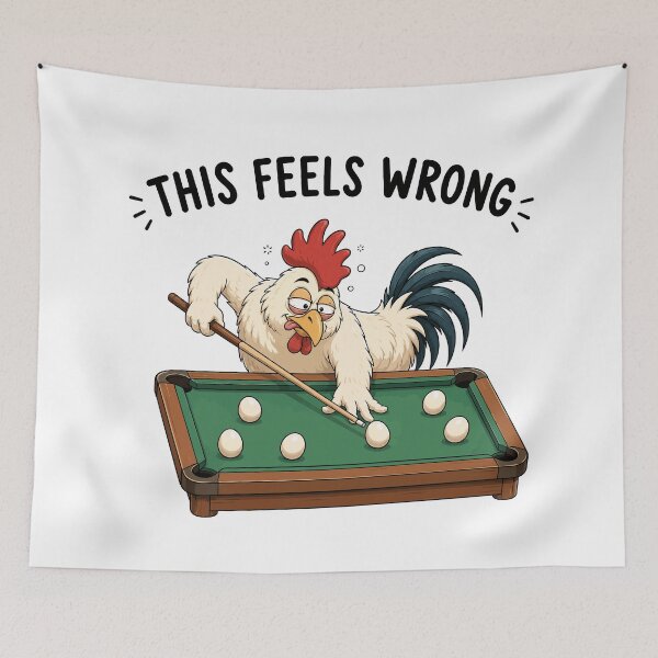 Item preview, Funny Chicken Playing Pool with Eggs | Absurd and Funny Humor designed and sold by Unik Design.