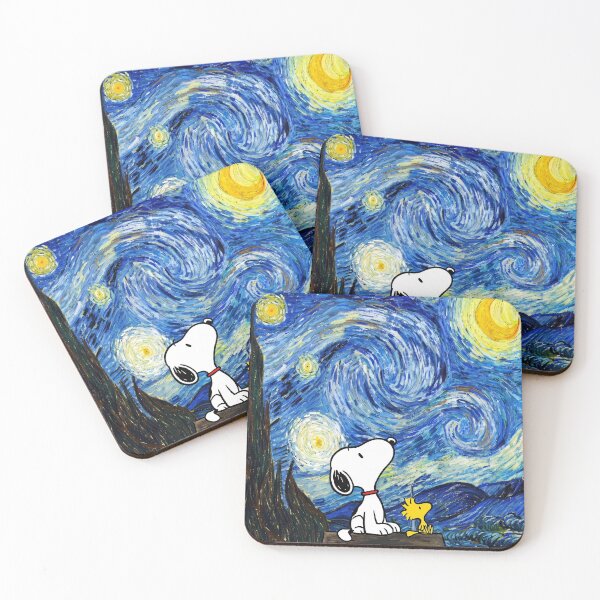 Item preview, Snoopy Starry Night Starry Sky Whimsical Van Gogh Art #2 designed and sold by N0WUC1.