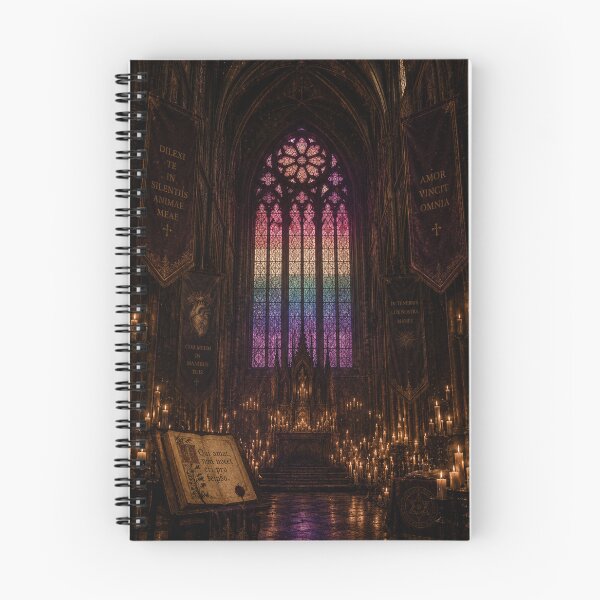 Item preview, Gothic Cathedral Pride Poster | Dark Academia Stained Glass Wall Art | Queer Gothic Church Aesthetic Print | Candlelit Cathedral Decor designed and sold by WrenAndCipher.