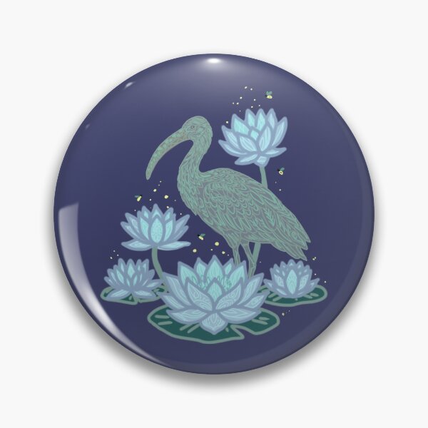 Item preview, Mystical Ibis Bird Water Lily Pond Illustration  designed and sold by LeshanArt.