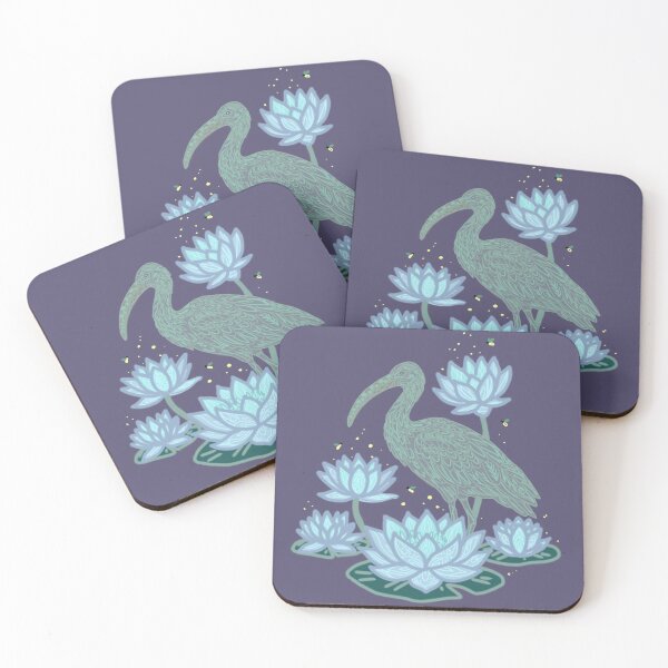 Item preview, Mystical Ibis in Water Lily Pond Art Print designed and sold by LeshanArt.