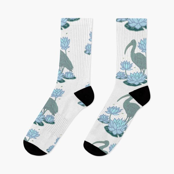 Item preview, Mystical Ibis Bird Water Lily Pond Illustration  designed and sold by LeshanArt.