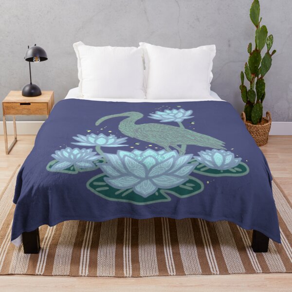 Item preview, Mystical Ibis Bird Water Lily Pond Illustration designed and sold by LeshanArt.