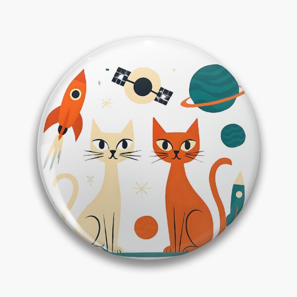 Item preview, Space Cats Retro T-Shirt - Mid-Century Modern Graphic Tee designed and sold by WJ Cozy Creations.