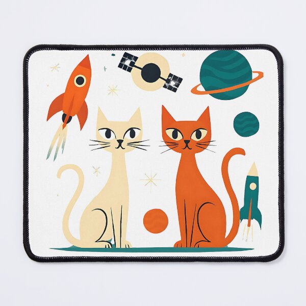 Item preview, Space Cats Retro T-Shirt - Mid-Century Modern Graphic Tee designed and sold by WJ Cozy Creations.