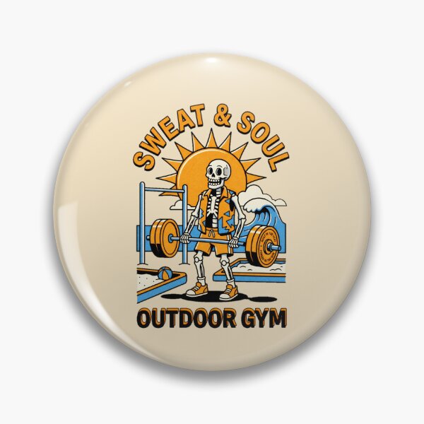 Item preview, Sweat And Soul Outdoor Gym Skeleton Deadlift Beach Graphic — Retro Summer Fitness Streetwear designed and sold by SkTee2k.