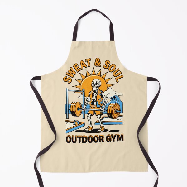 Item preview, Sweat And Soul Outdoor Gym Skeleton Deadlift Beach Graphic — Retro Summer Fitness Streetwear designed and sold by SkTee2k.