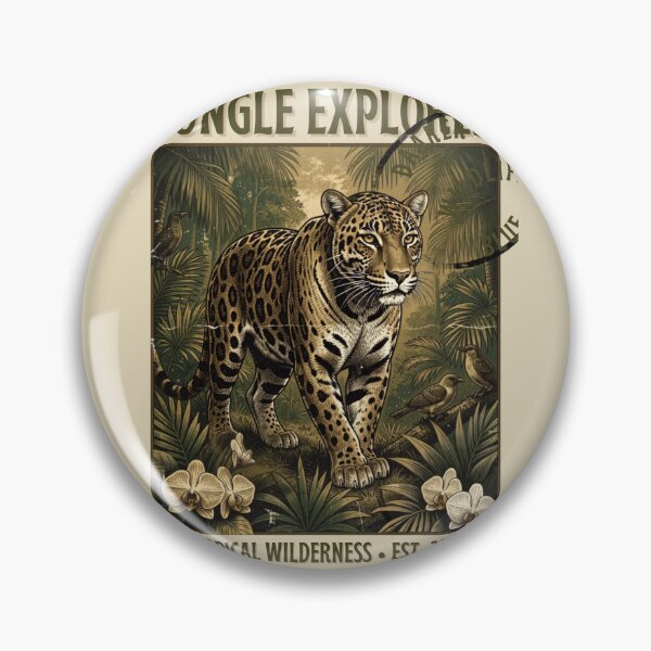 Item preview, Jungle Explorer Vintage Stamp T-Shirt – Retro Wildlife Adventure Graphic Tee** designed and sold by CallisC-Arts.