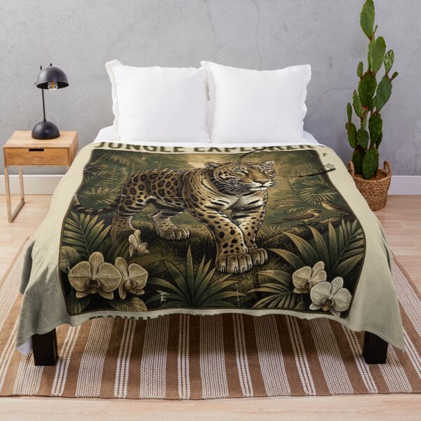 Item preview, Jungle Explorer Vintage Stamp T-Shirt – Retro Wildlife Adventure Graphic Tee** designed and sold by CallisC-Arts.