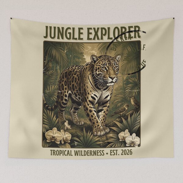 Item preview, Jungle Explorer Vintage Stamp T-Shirt – Retro Wildlife Adventure Graphic Tee** designed and sold by CallisC-Arts.