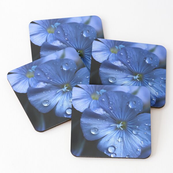Item preview, Blue Floral Macro With Water Droplets Elegant Detail designed and sold by EL-Lebedenko.