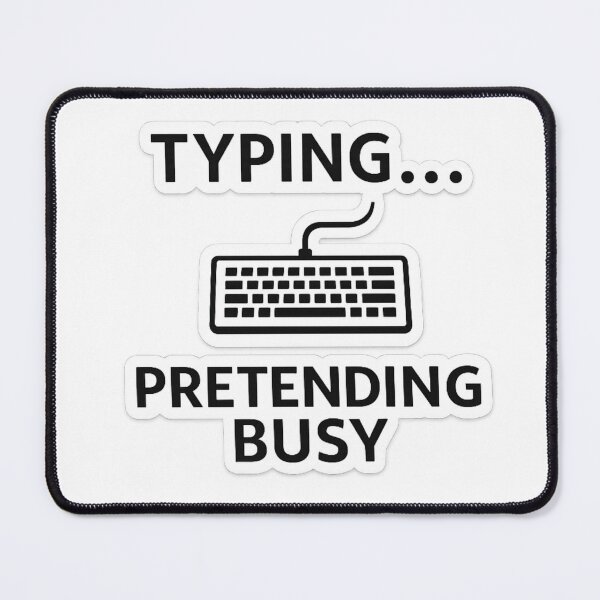 Item preview, Typing Pretending Busy Office Meme Sticker designed and sold by Crybyte Studio.
