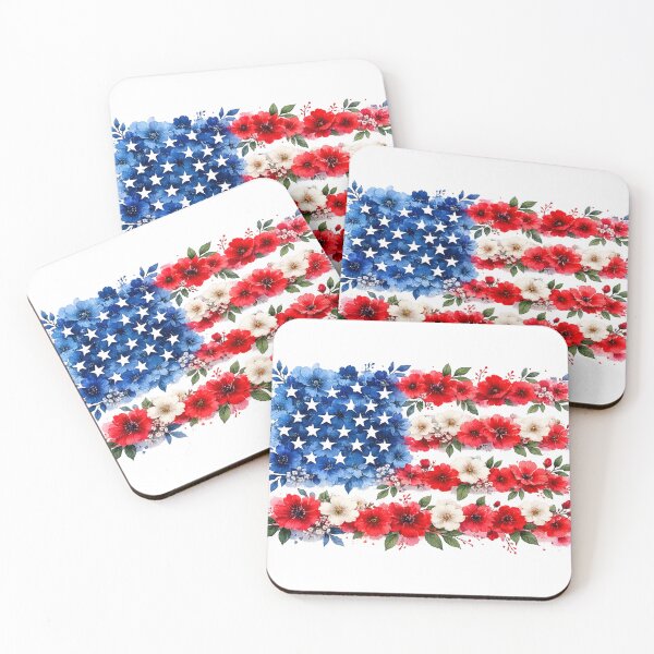 Item preview, American Flag Floral Watercolor designed and sold by PetalGarden.