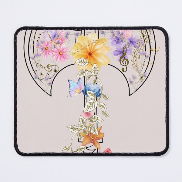 Item preview, "The Axe of Harmony - Floral and Musical Design" designed and sold by Diseño que alegran tu día.
