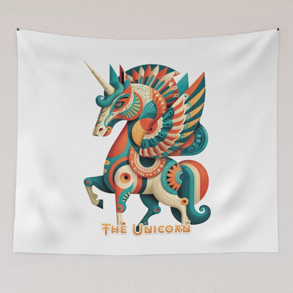 Item preview, Wall Art - Postcard - The Unicorn: Geometric Fantasy Flight designed and sold by ForeverPrintsOK.