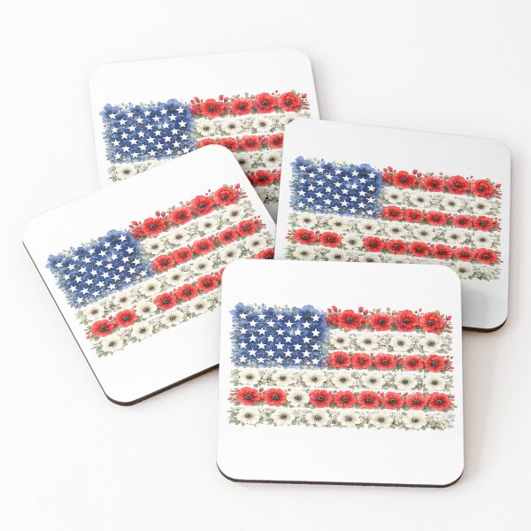 Item preview, American Flag Floral Watercolor designed and sold by PetalGarden.