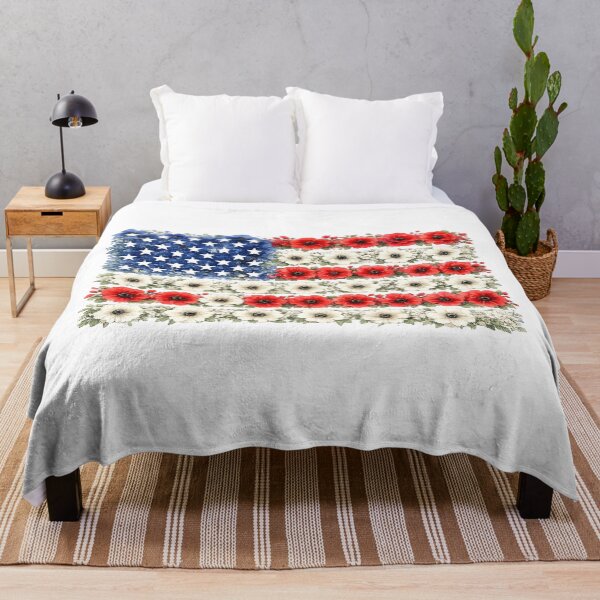 Item preview, American Flag Floral Watercolor designed and sold by PetalGarden.