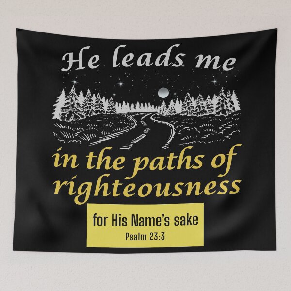 Item preview, He Leads Me in Paths of Righteousness Christian T-Shirt designed and sold by Conduit Tees.
