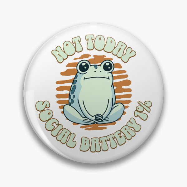 Item preview, Deadpan Frog Not Today Social Battery 1% designed and sold by Doodle Moon Studios.