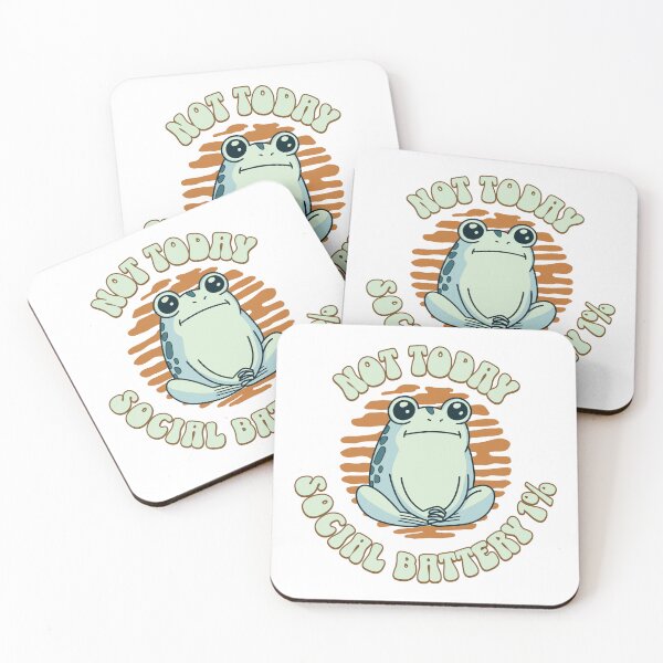 Item preview, Deadpan Frog Not Today Social Battery 1% designed and sold by Doodle Moon Studios.