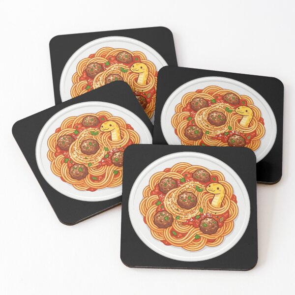 Item preview, Cute Yellow Corn Snake Spaghetti Pasta Meatball designed and sold by DuckOddity.