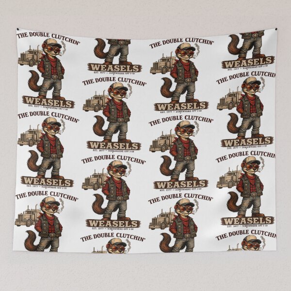 Item preview, The Double Clutchin Weasels Funny Trucker Animal designed and sold by b3ida-zl.