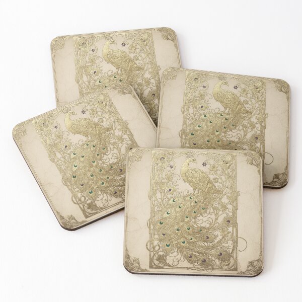 Item preview, Art Nouveau Peacock Decorative Panel designed and sold by PictorialWhimsy.
