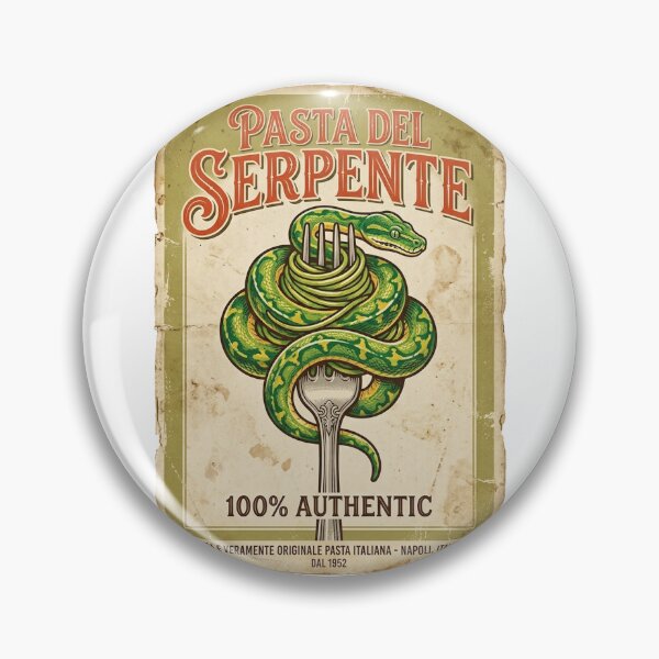 Item preview, Vintage Italian Poster Spaghetti Snake Parody Art designed and sold by DuckOddity.