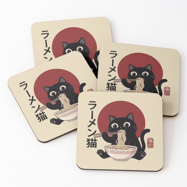 Item preview,  Funny Black Cat Ramen Japanese Art  designed and sold by gear-posters.