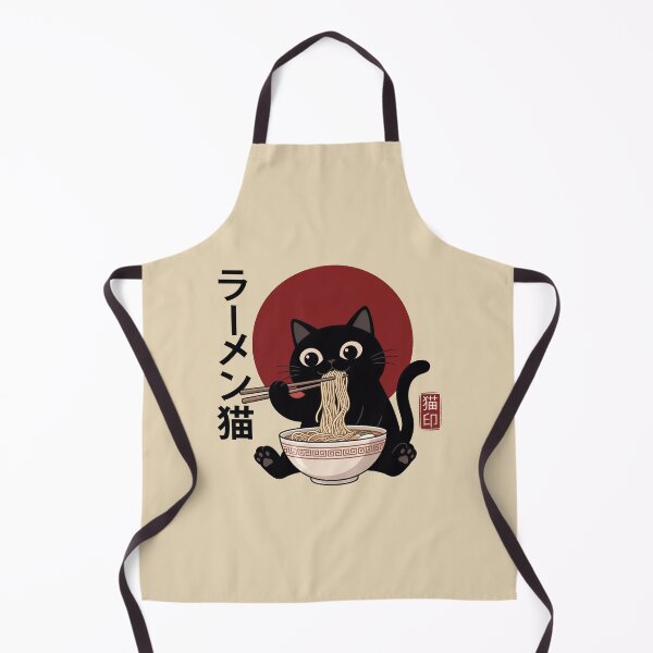 Item preview, Funny Black Cat Ramen Japanese Art designed and sold by gear-posters.
