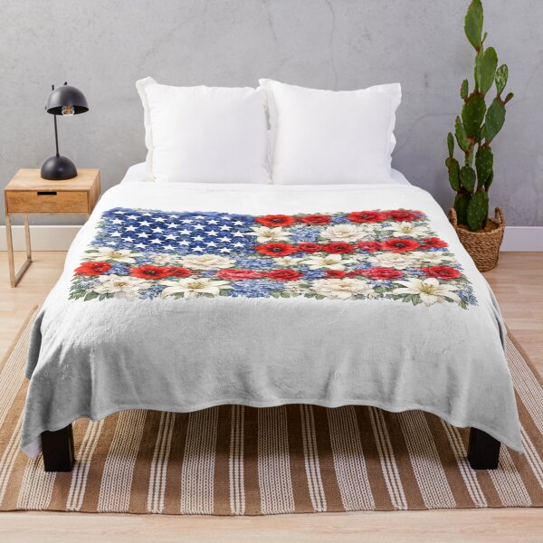 Item preview, American Flag Floral Watercolor designed and sold by PetalGarden.