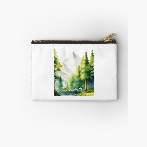 Item preview, Keep looking up Cross on the mountaintop Mountain forest and stream Christian outdoors encouraging word design designed and sold by FTLOG.