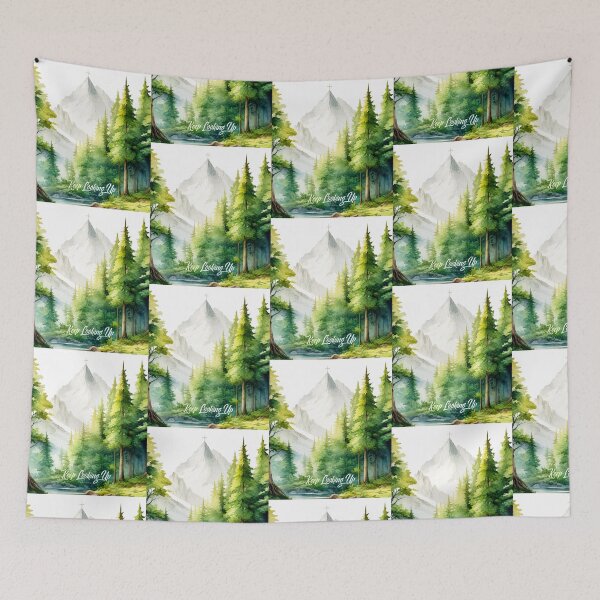Item preview, Keep looking up Cross on the mountaintop Mountain forest and stream Christian outdoors encouraging word design designed and sold by FTLOG.