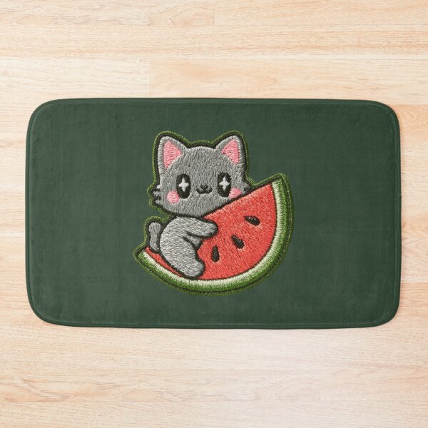 Item preview, Cute Kitten Watermelon Embroidery Patch designed and sold by MegaNovaArt.