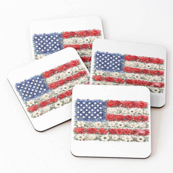 Item preview, Floral American Flag Watercolor designed and sold by PetalGarden.