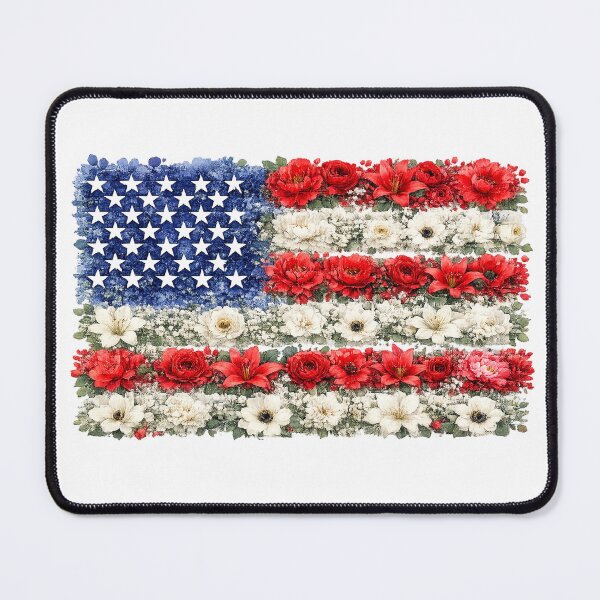 Item preview, Floral American Flag Watercolor designed and sold by PetalGarden.