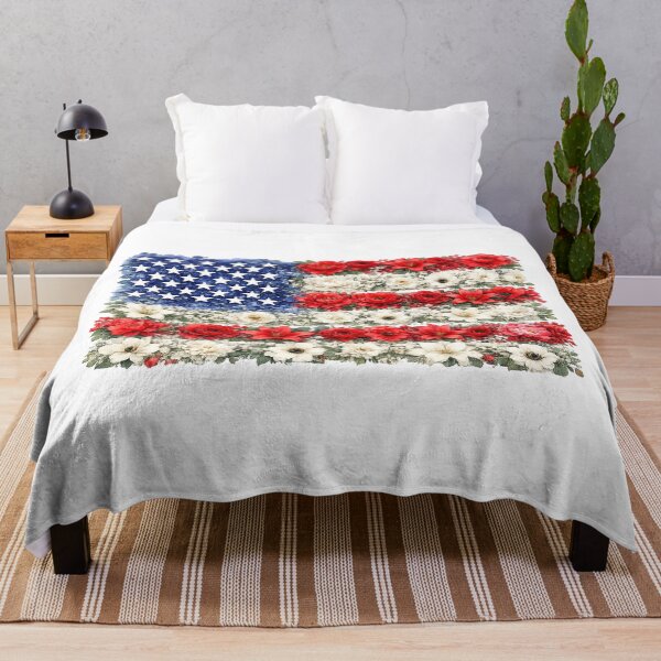 Item preview, Floral American Flag Watercolor designed and sold by PetalGarden.