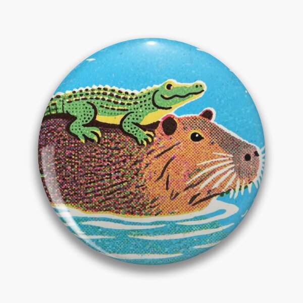 Item preview, Opposite Day Capybara and Alligator Retro Comic Style designed and sold by FIREDesignsPOD.