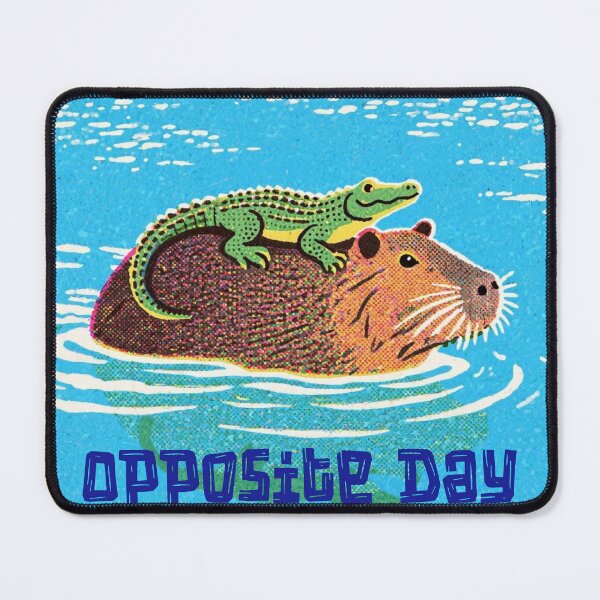 Item preview, Opposite Day Capybara and Alligator Retro Comic Style designed and sold by FIREDesignsPOD.
