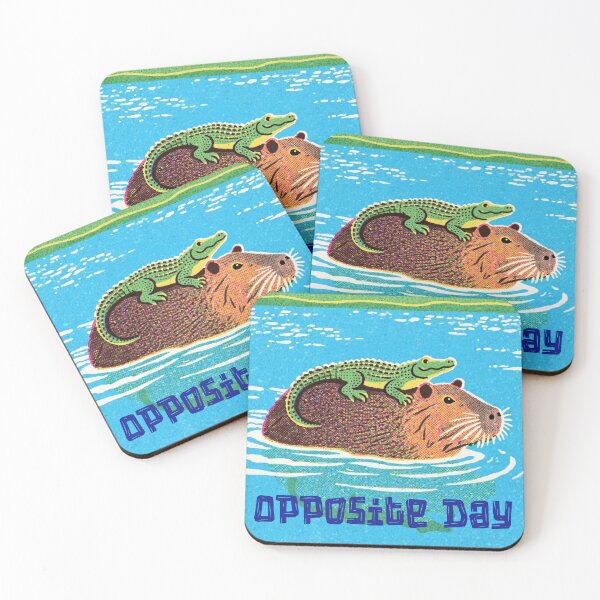 Item preview, Opposite Day Capybara and Alligator Retro Comic Style designed and sold by FIREDesignsPOD.
